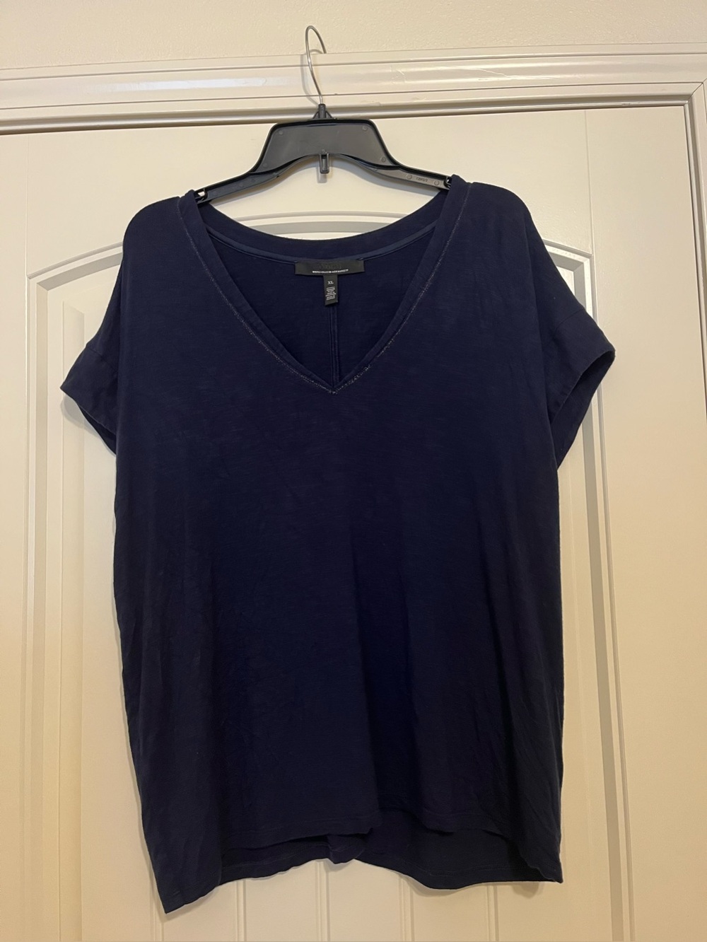 White House Black Market Navy Blue Power Tee